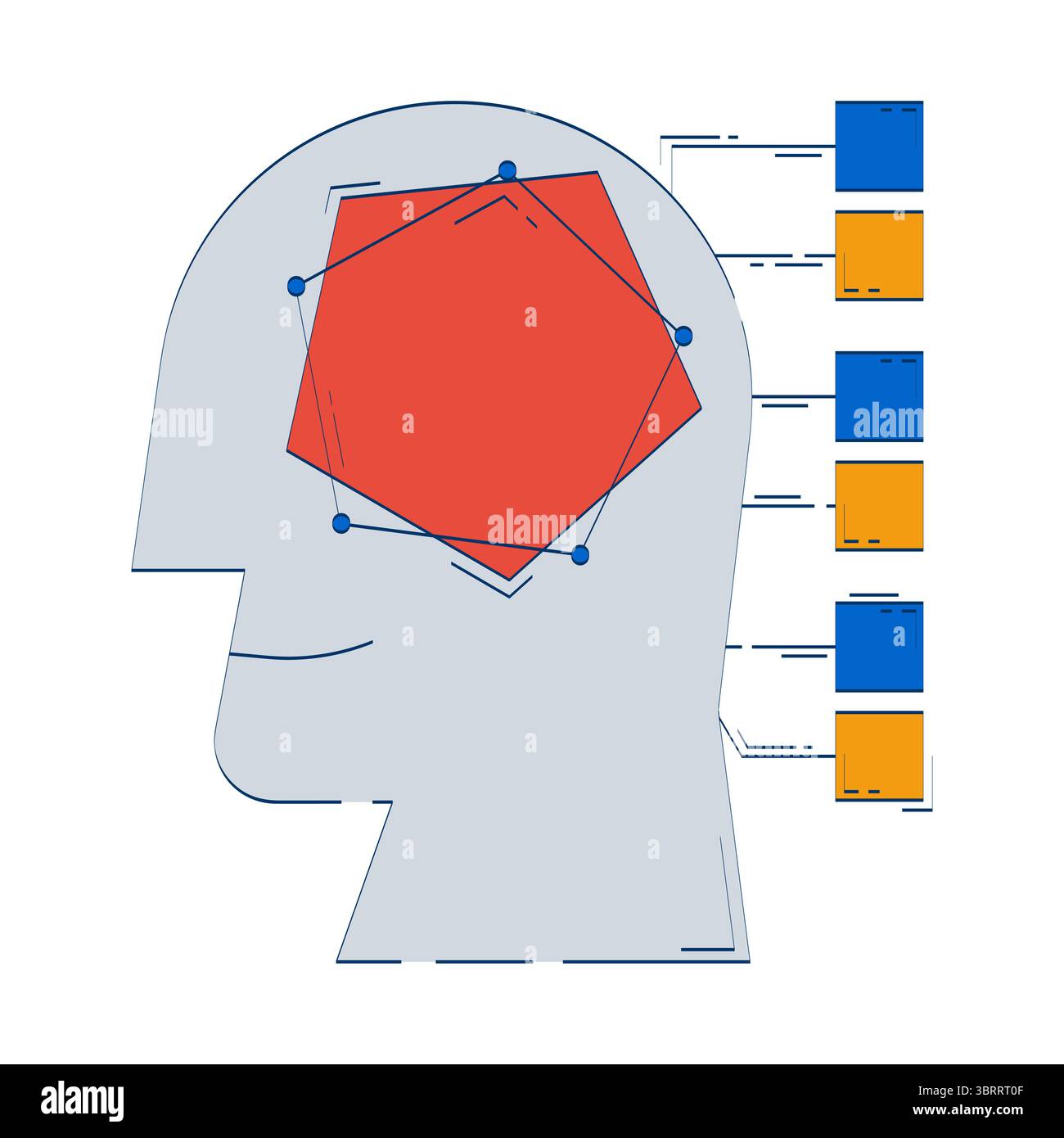 AI-driven analytics doodle illustration concept Stock Vector