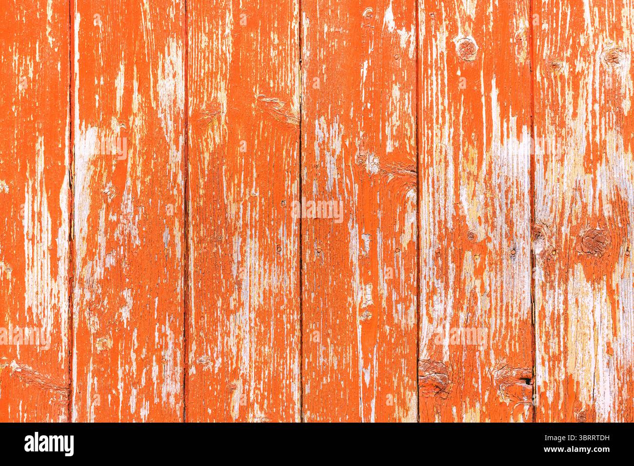 Old orange wooden wall pattern as background and background Stock Photo