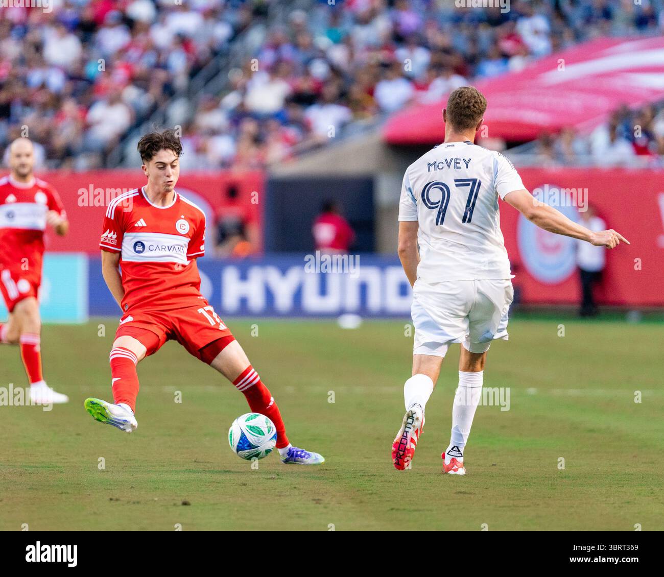 Chicago Fire Midfielder Brian Gutiérrez (17) and San Diego FC Defender