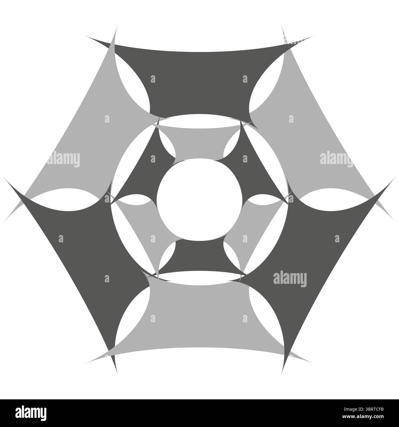 Hexagon abstract shape. Geometric shade pattern. Interlocking vector element. Modern visual artwork Stock Vector