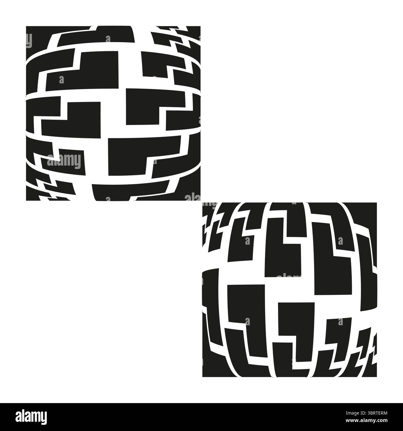 Warped globe tiles. Distorted square spheres. Creative grid Vector. Abstract 3D illusion. Stock Vector