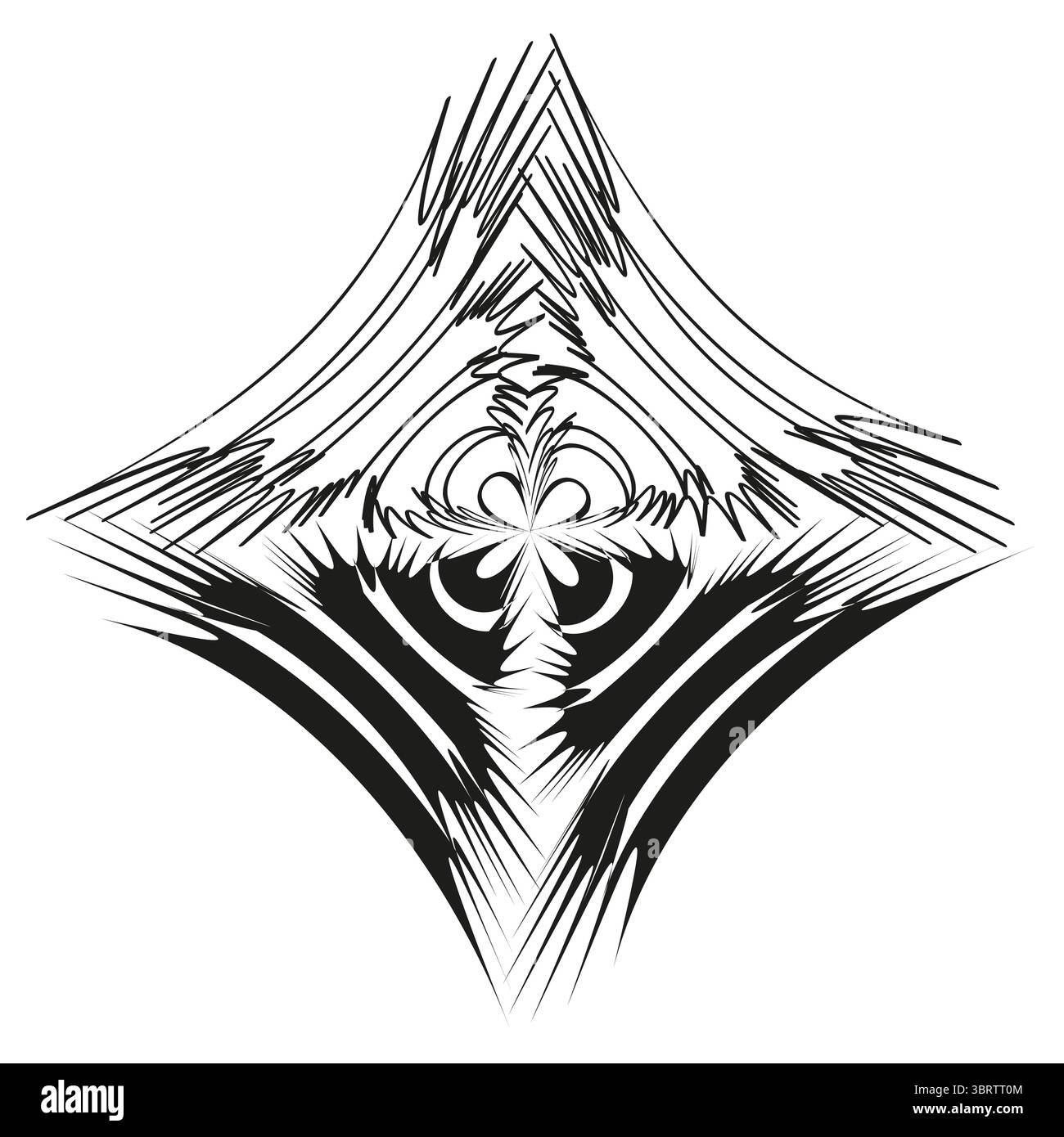 Abstract diamond shape. Sharp linear strokes. Dynamic Vector artwork ...