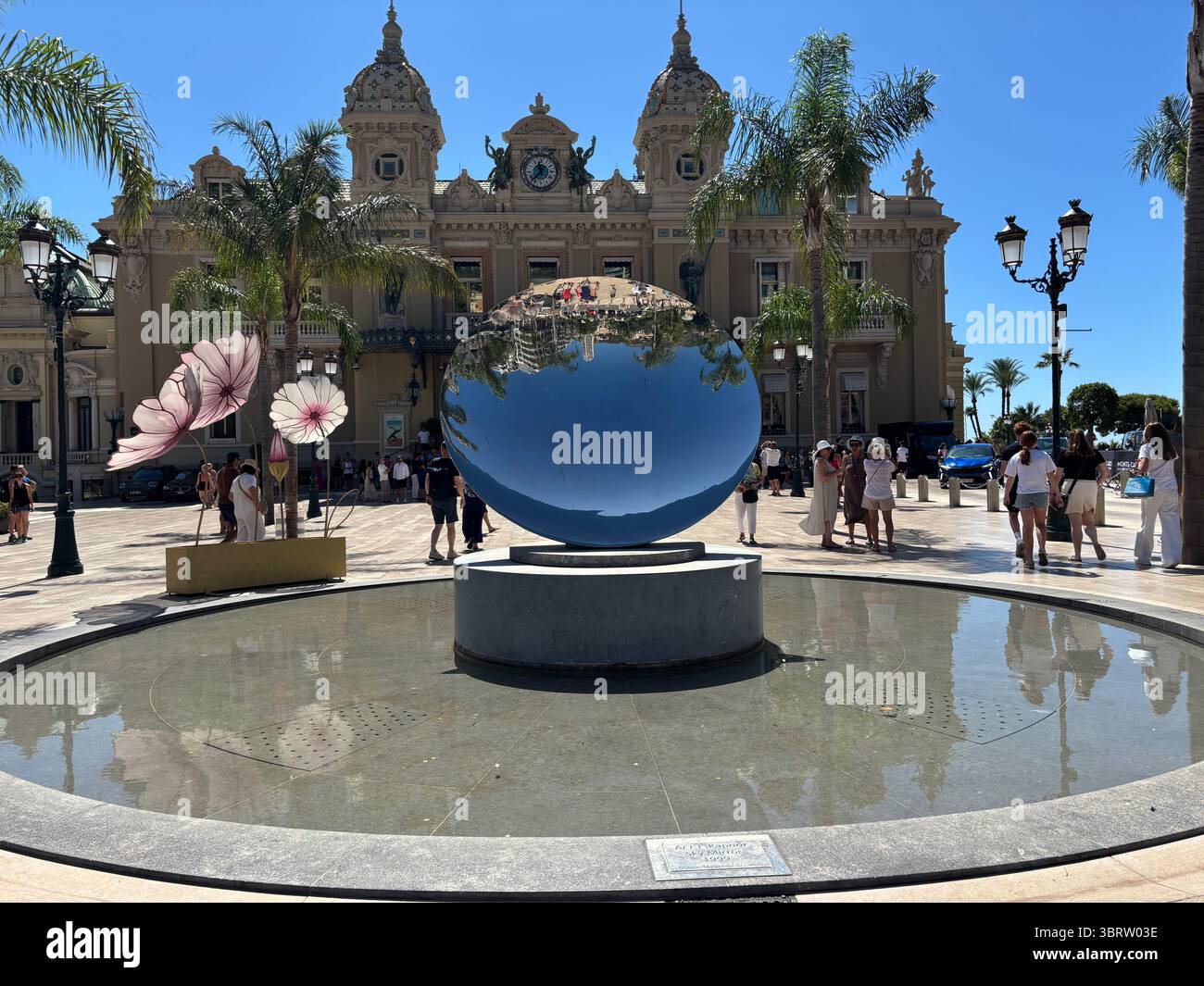 Place du Casino Monaco with the Anish Kapoor’s famous mirror. - Smartphone Captured Stock Image