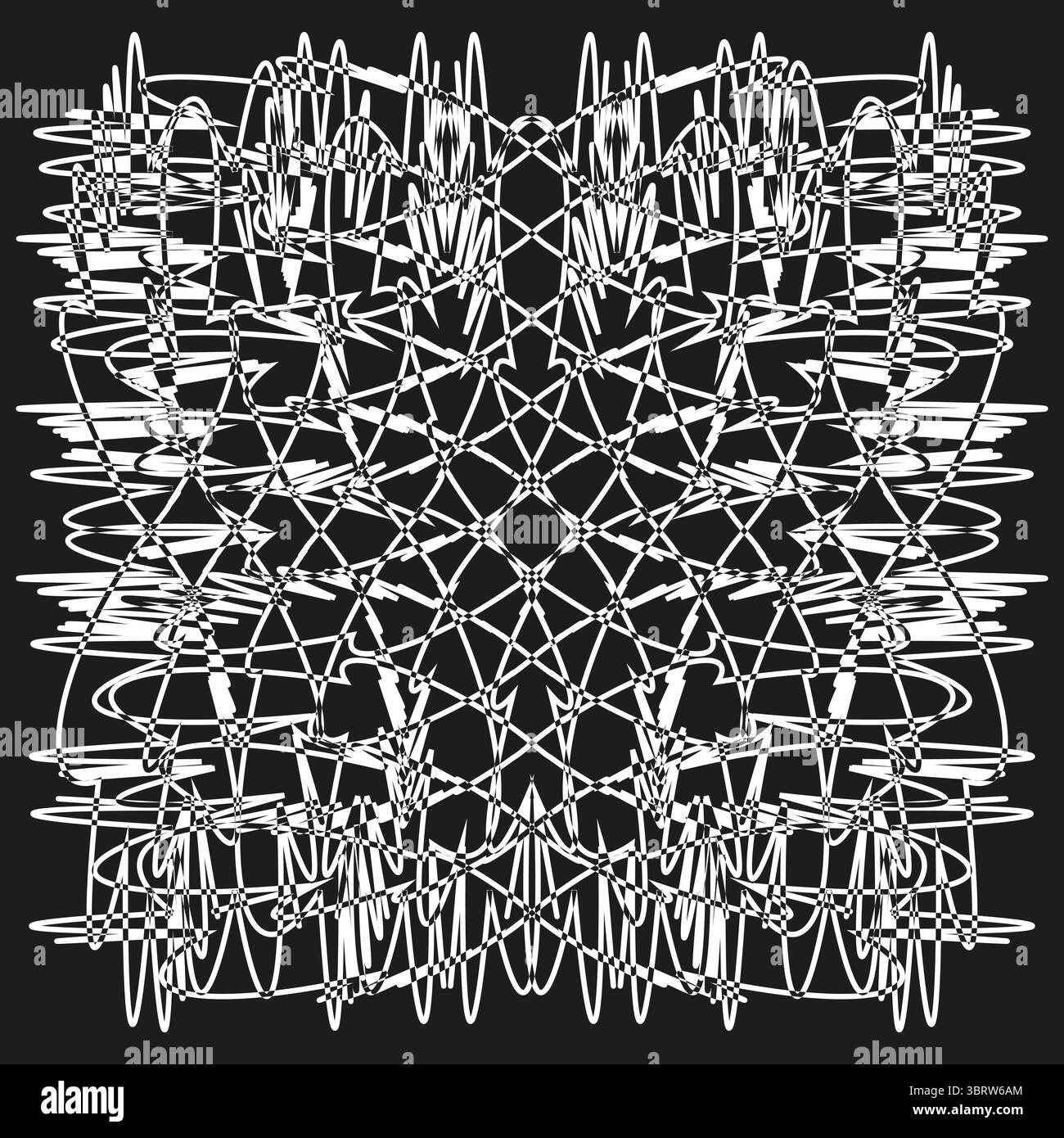 Abstract chaotic pattern. Intertwined line texture. Distorted messy ...