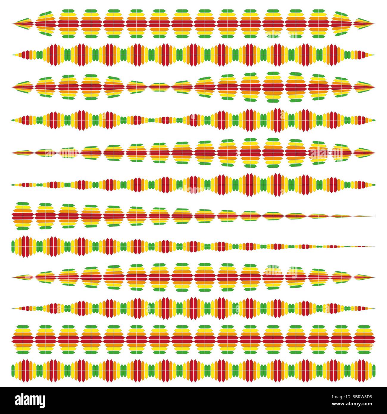 Abstract wave patterns. Repeating graphic elements. Multicolor ...