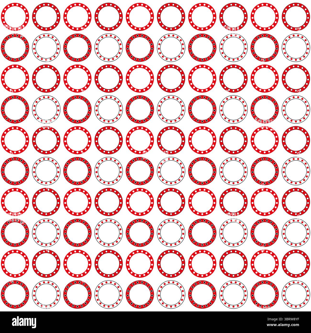Polychromatic poker pattern. Repeating circular tokens. Hypnotically rhythmic Vector. Decorative speckled grid Stock Vector