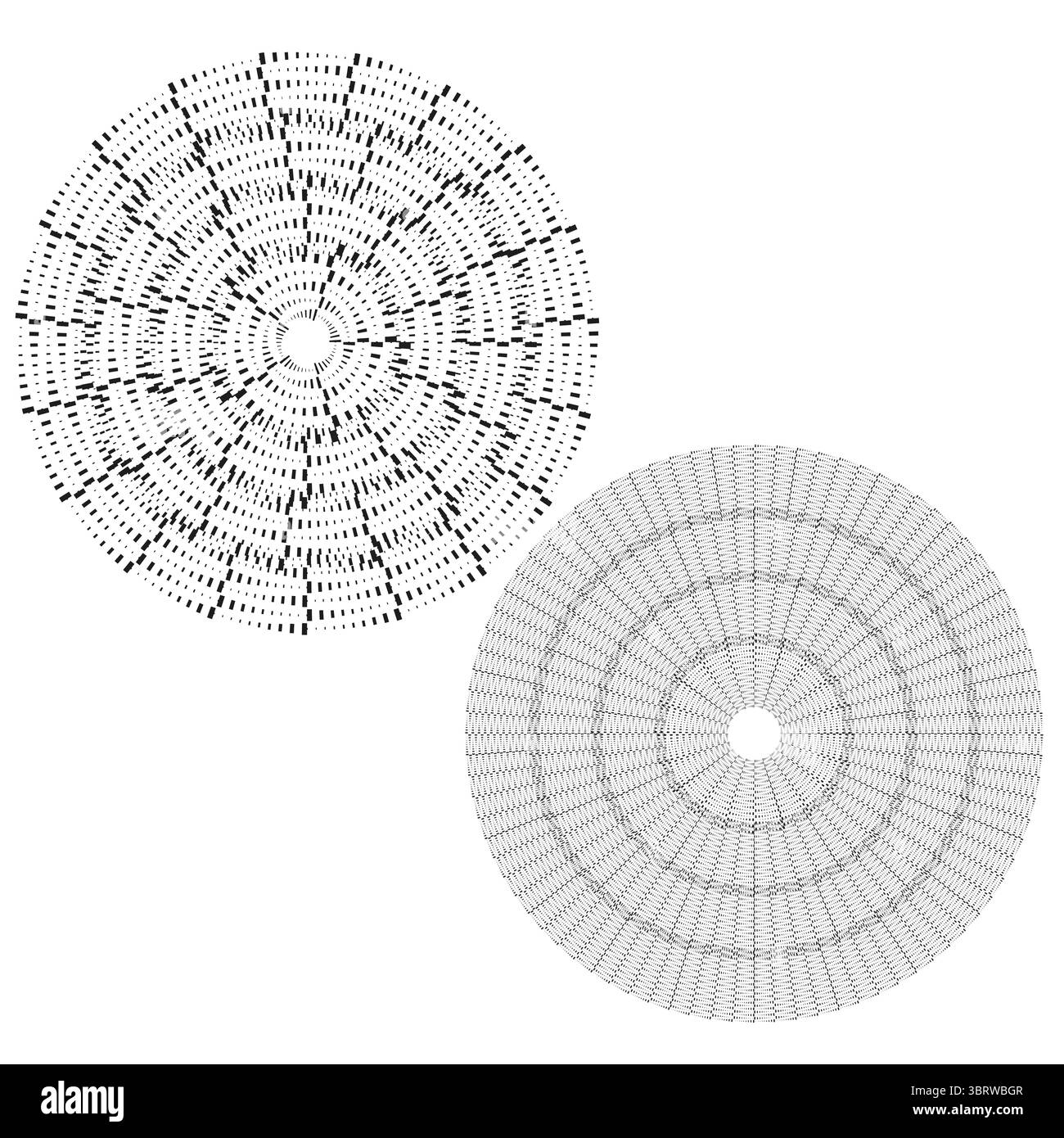 Abstract radial patterns. Black white texture. Concentric geometric ...