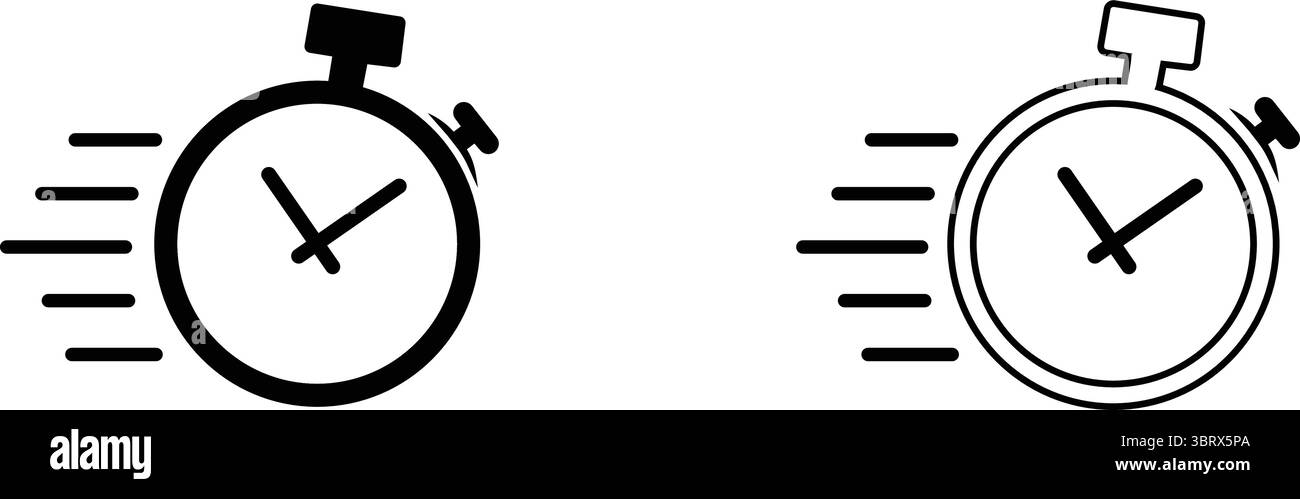 quick Icon set, Countdown timer and stopwatch Symbol isolated one transparent background. vector illustration. Stock Vector