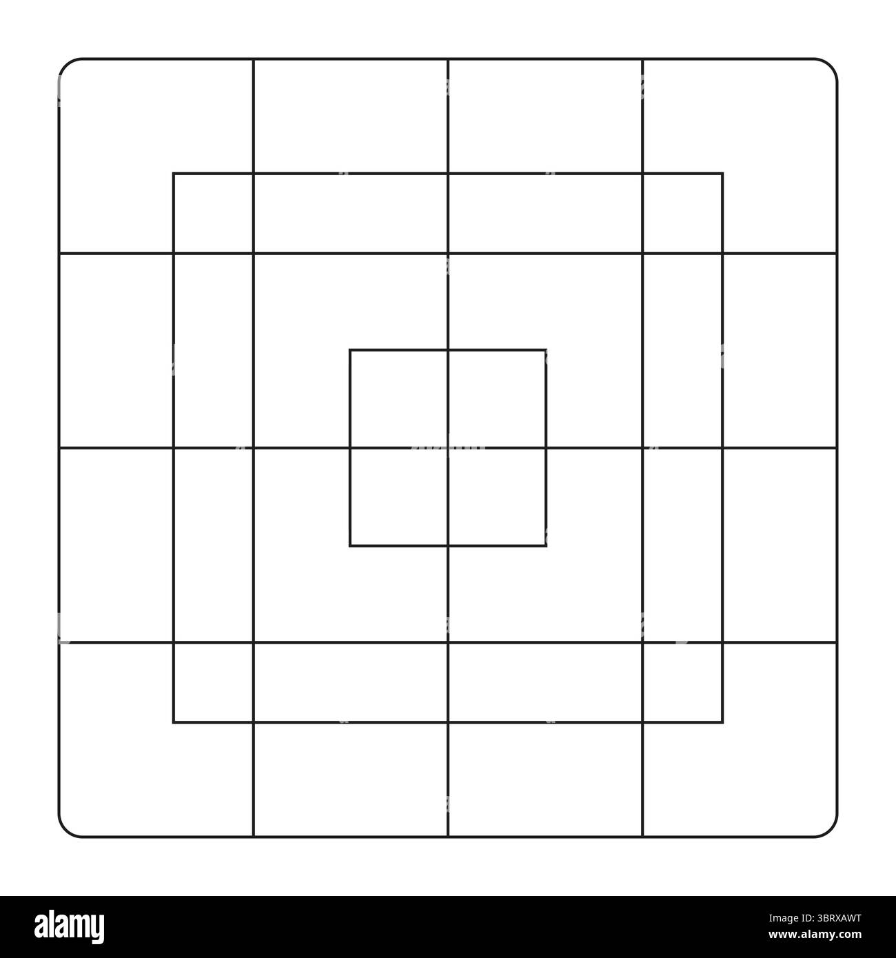 App icon size template. Blank, grid for web, mobile system app. Guide, sizing for application logotype design. Icon grid model.  Stock Vector