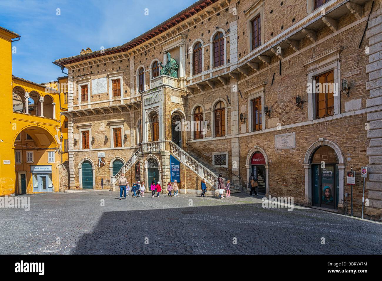Fermo The historic Piazza del Popolo near the Palazzo dei Priori, an ...