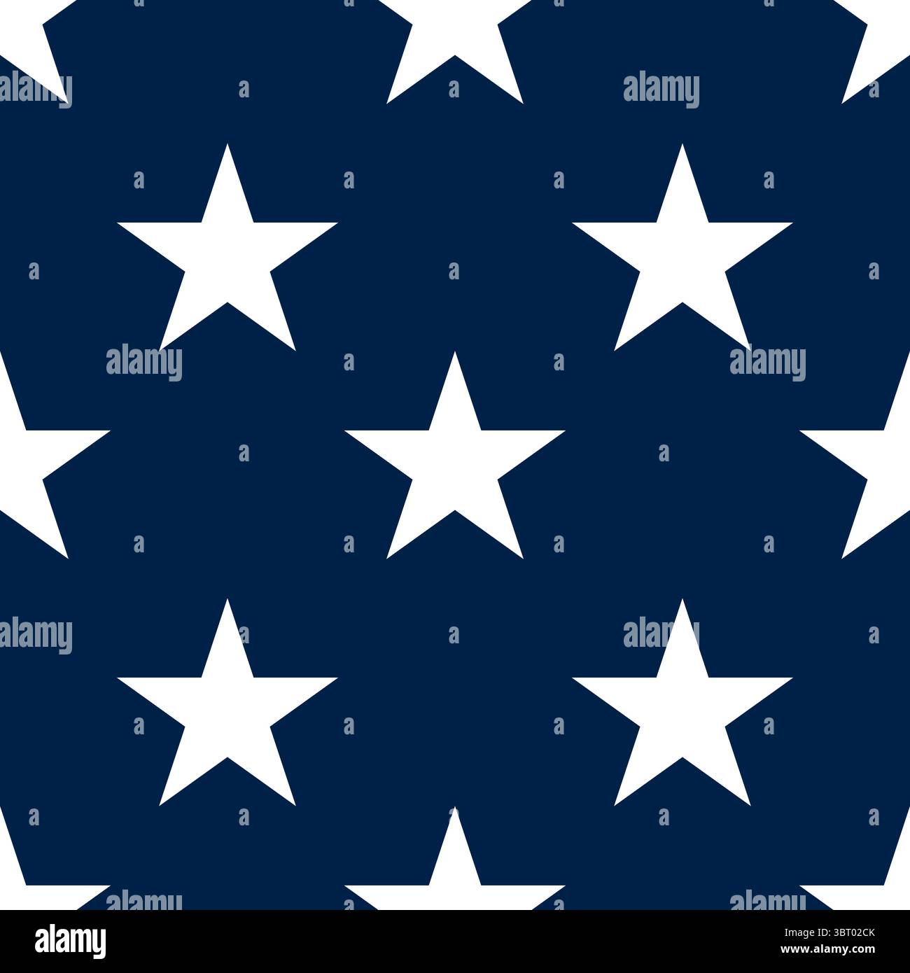 A seamless vector pattern featuring white stars on a dark blue background, ideal for patriotic themes, textiles, or graphic design. Stock Vector