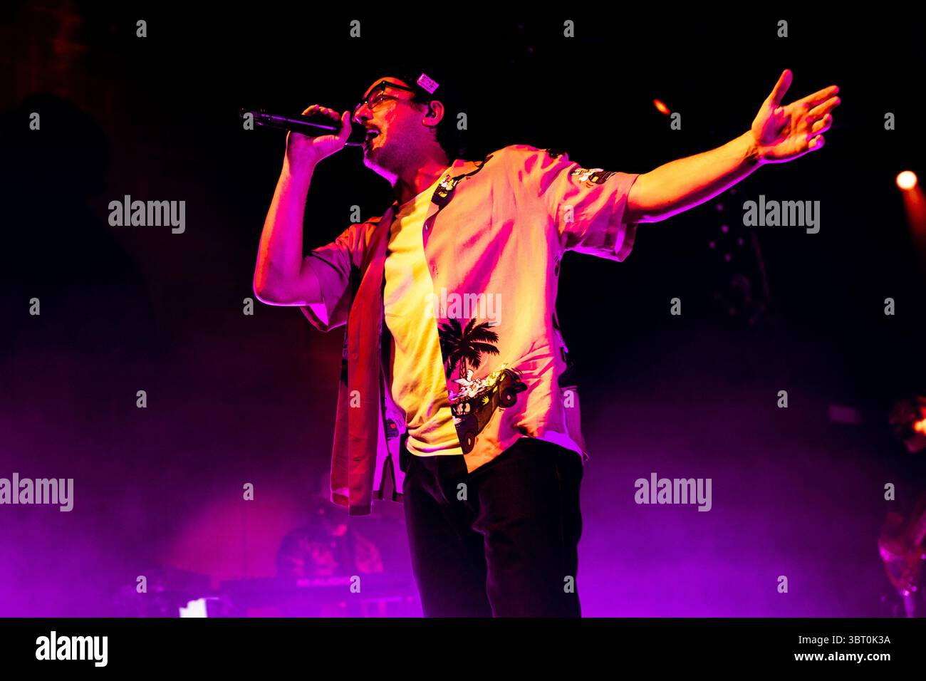 Italian rapper Willie Peyote in concert at Live Club Stock Photo - Alamy