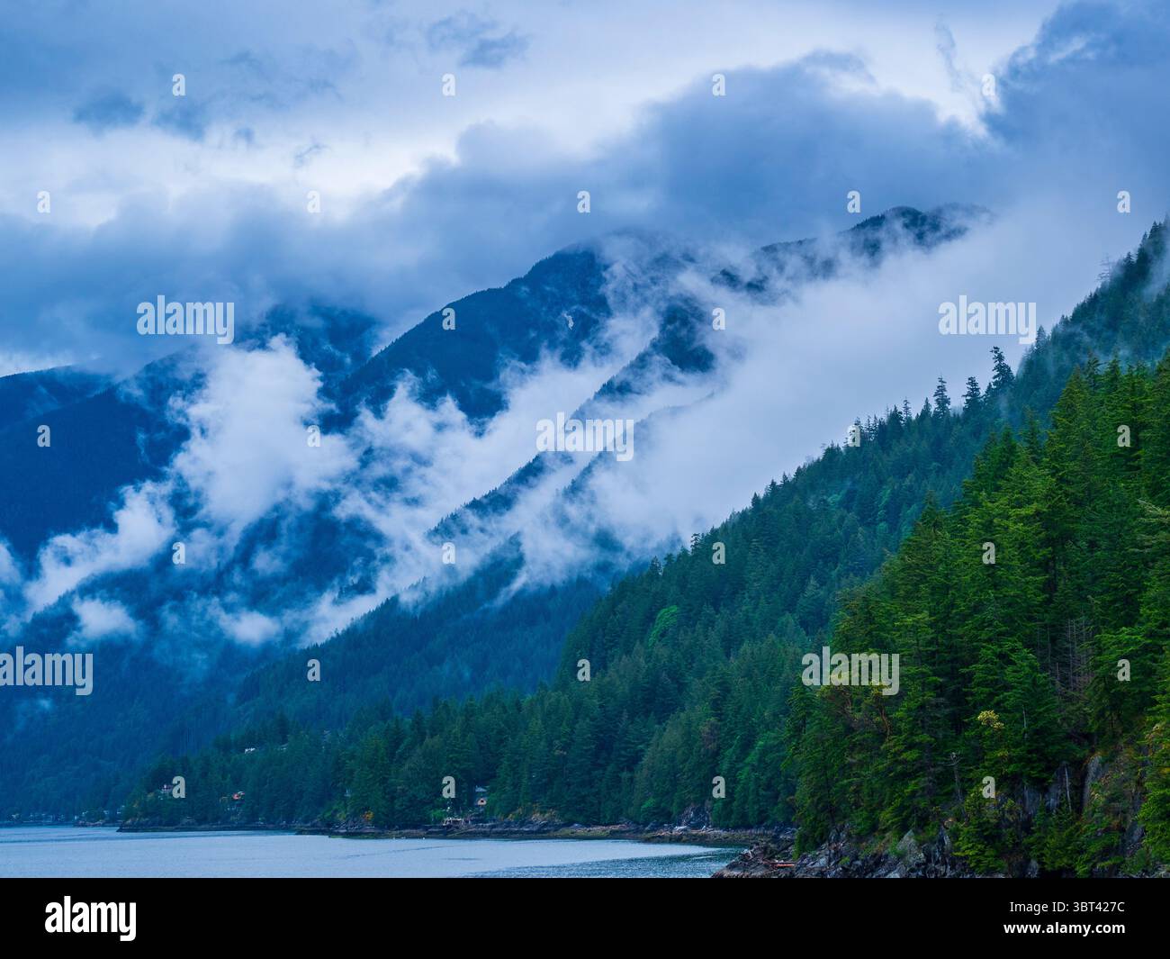 Storm clouds on the coast of British Columbia, Canada. Stock Photo