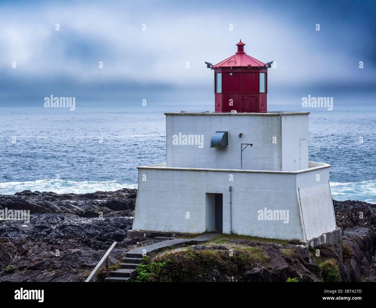 Amphitrite Lighthouse, Ucluelet, British Columbia, Canada. Stock Photo