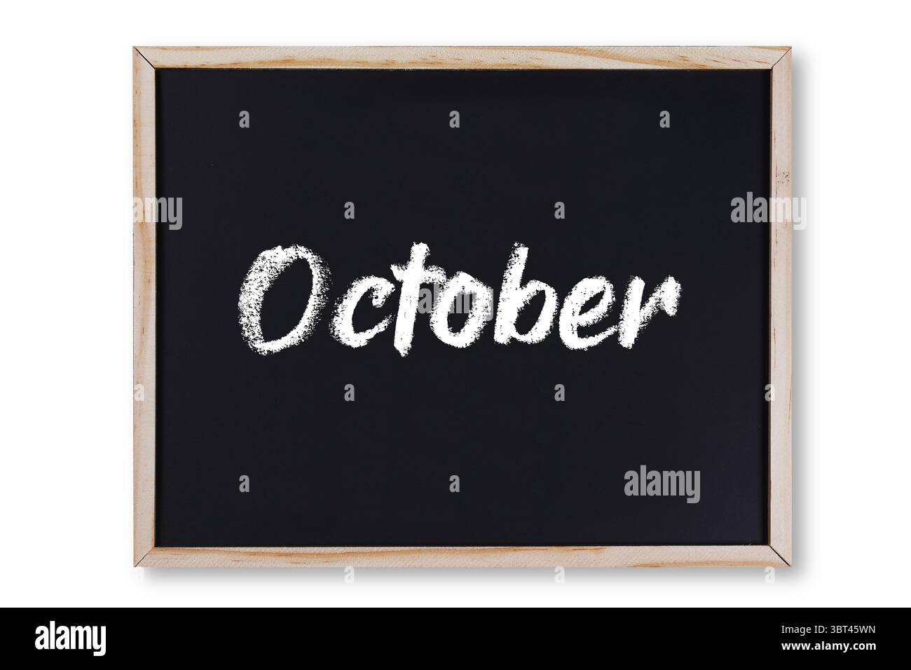 October word in chalk on chalkboard Stock Photo - Alamy