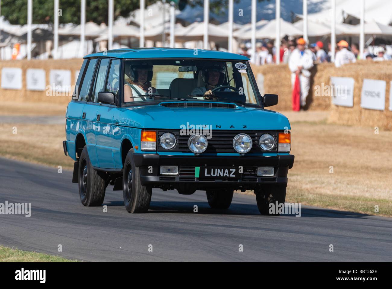 Lunaz, Range Rover Classic by Lunaz car driving up the hill climb track ...