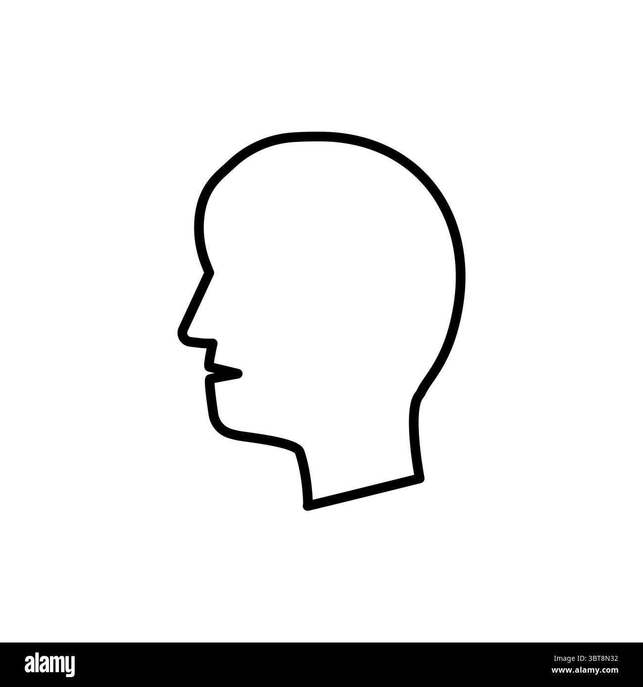 Head profile icon. Side view outline. Human silhouette Vector ...