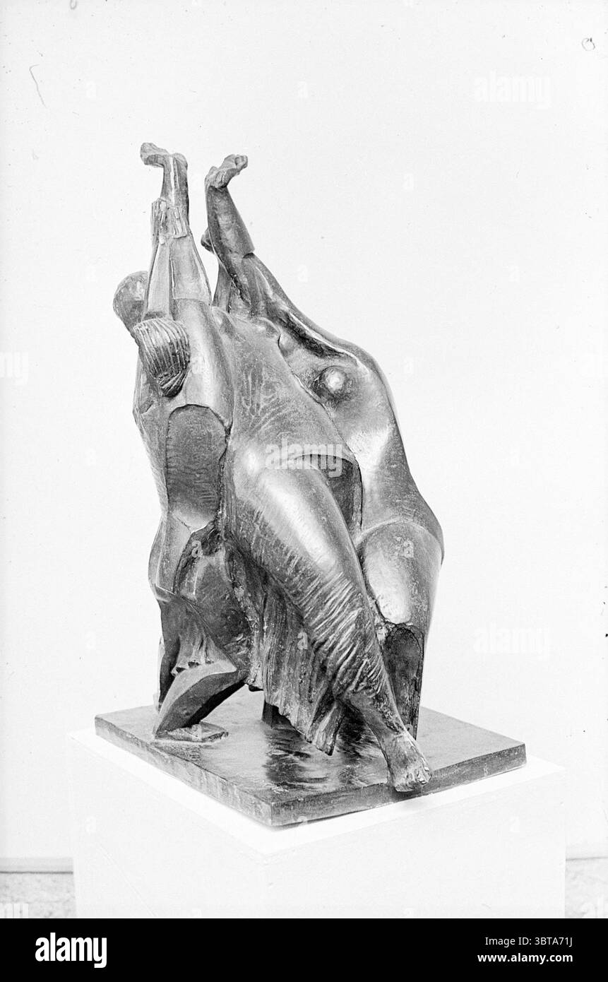 Statue on pedestal., Whizgle News, Dutch Desk, The Netherlands, 1950 ...