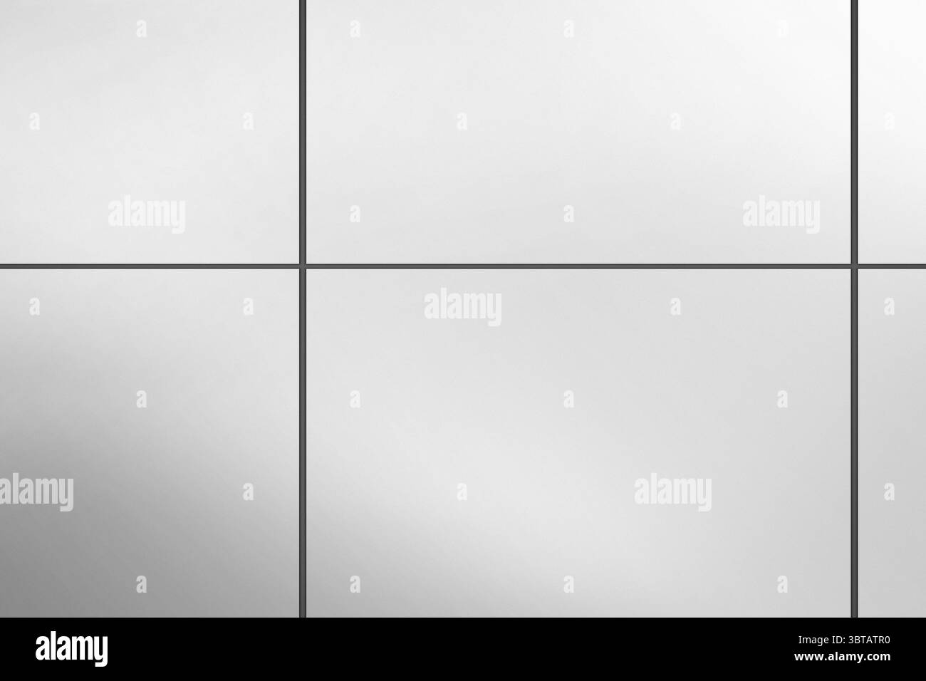 Six light grey panels are forming flat design interior wall with subtle ...
