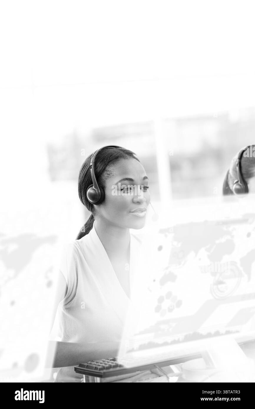 Manager using technology Black and White Stock Photos & Images - Alamy