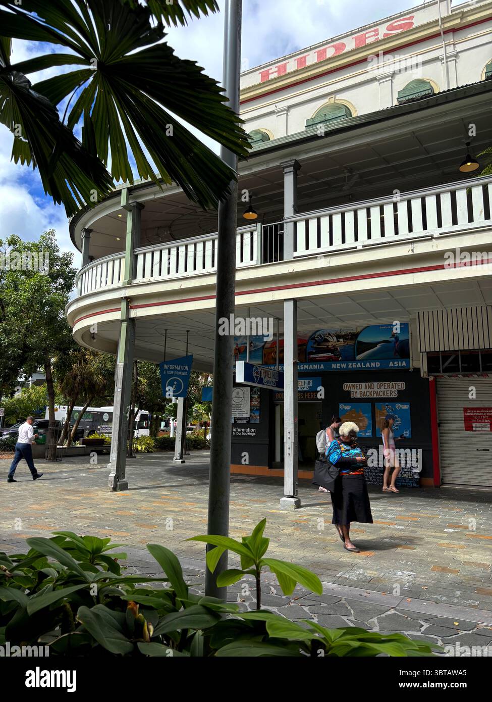 Hides Hotel at Hides Corner, CBD, Cairns, Queensland, Australia. No MR or PR - Smartphone Captured Stock Image