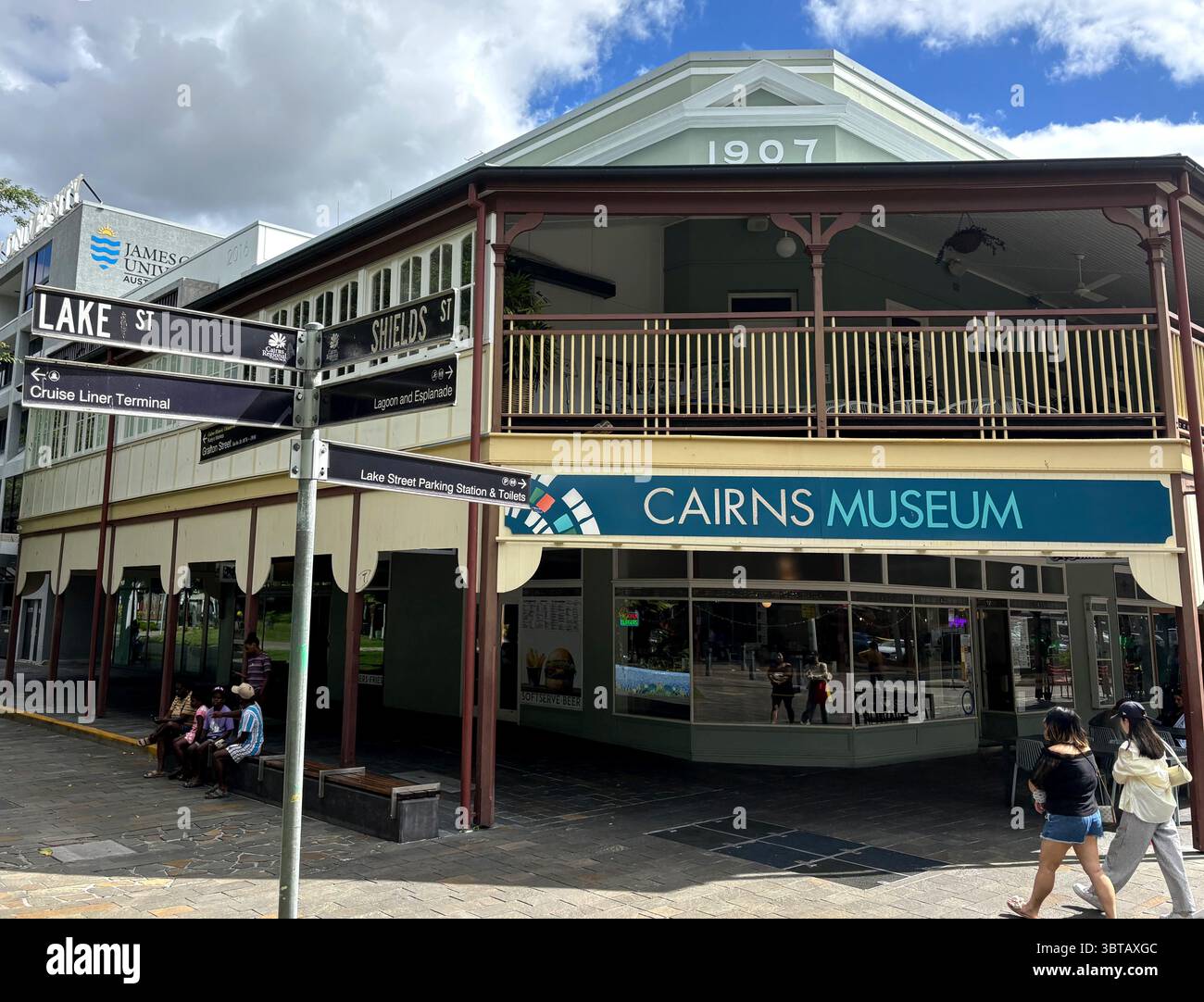 Cairns Museum, in historic building from 1907 at corner of Lake and Shields St, Cairns CBD, Queensland, Australia. No MR or PR - Smartphone Captured Stock Image