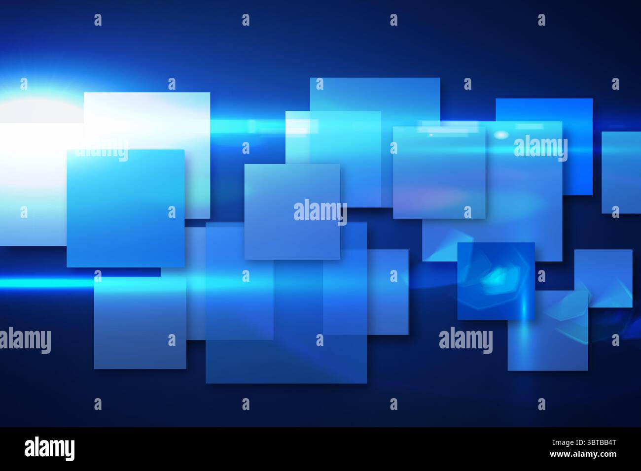 Blue Designs Translucent Flat design showcasing overlapping translucent blue shapes with glowing ...