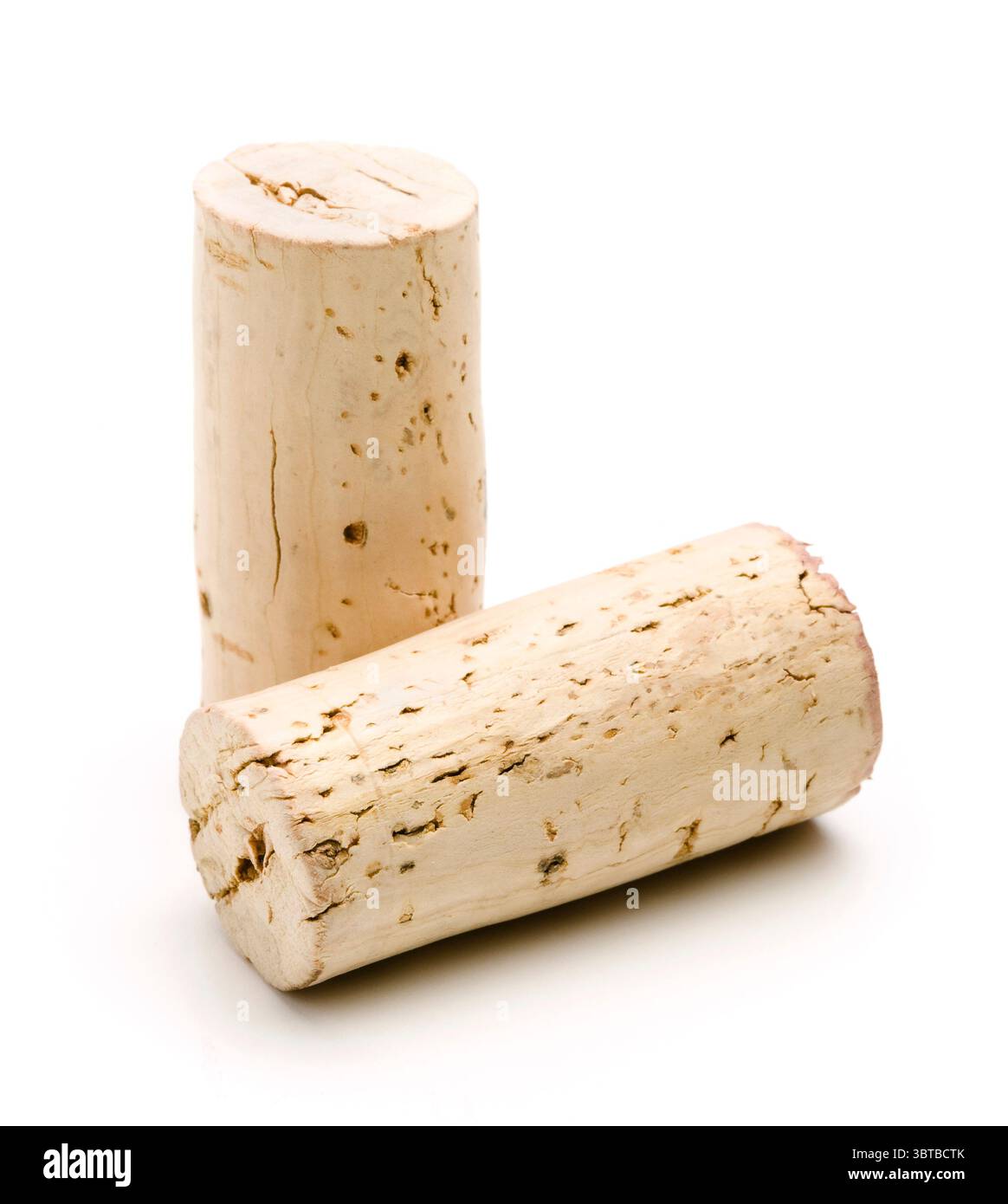 wine cork, two corks together on white background Stock Photo