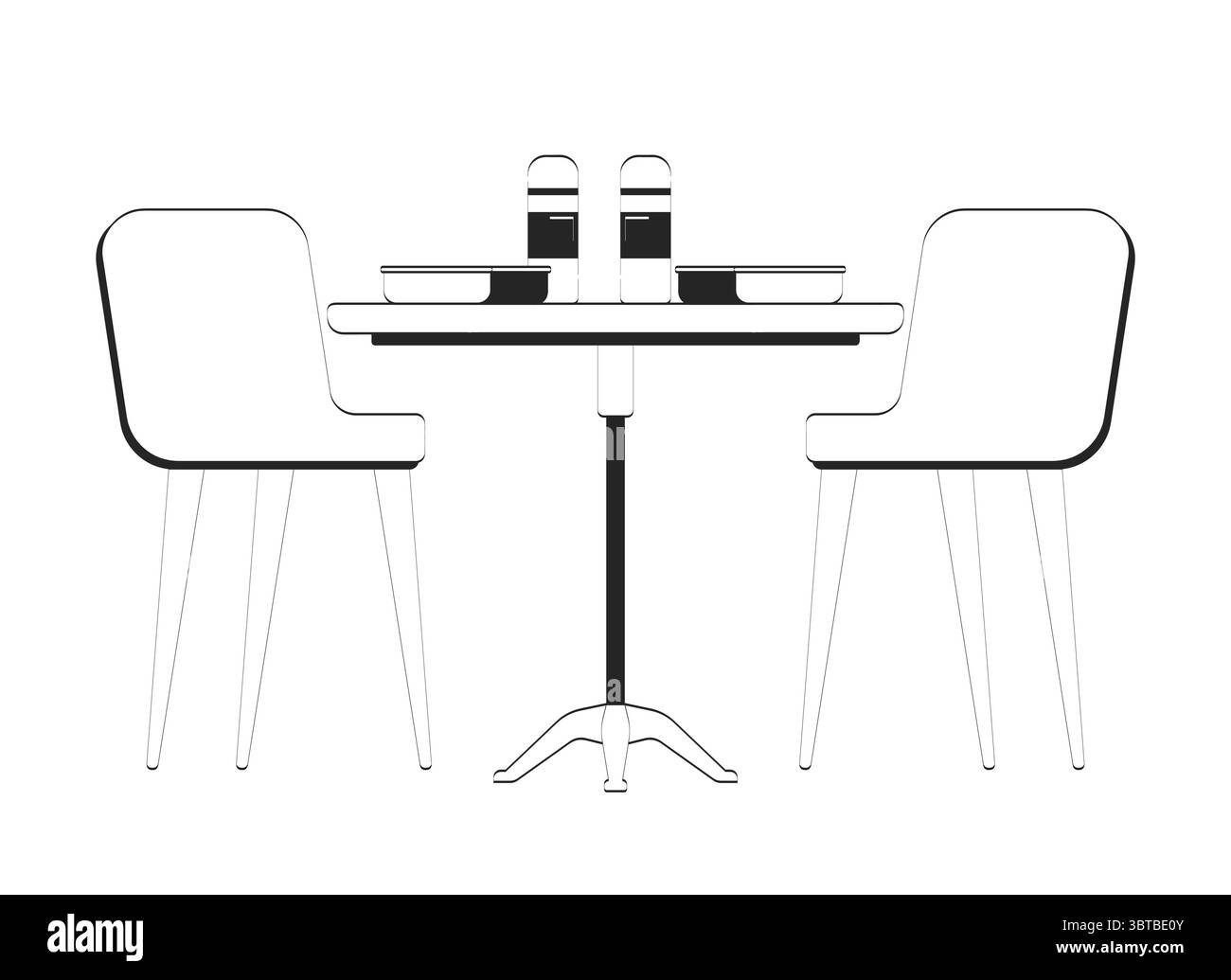 Office cafeteria lunchtime lunch boxes doodle linear object Stock Vector