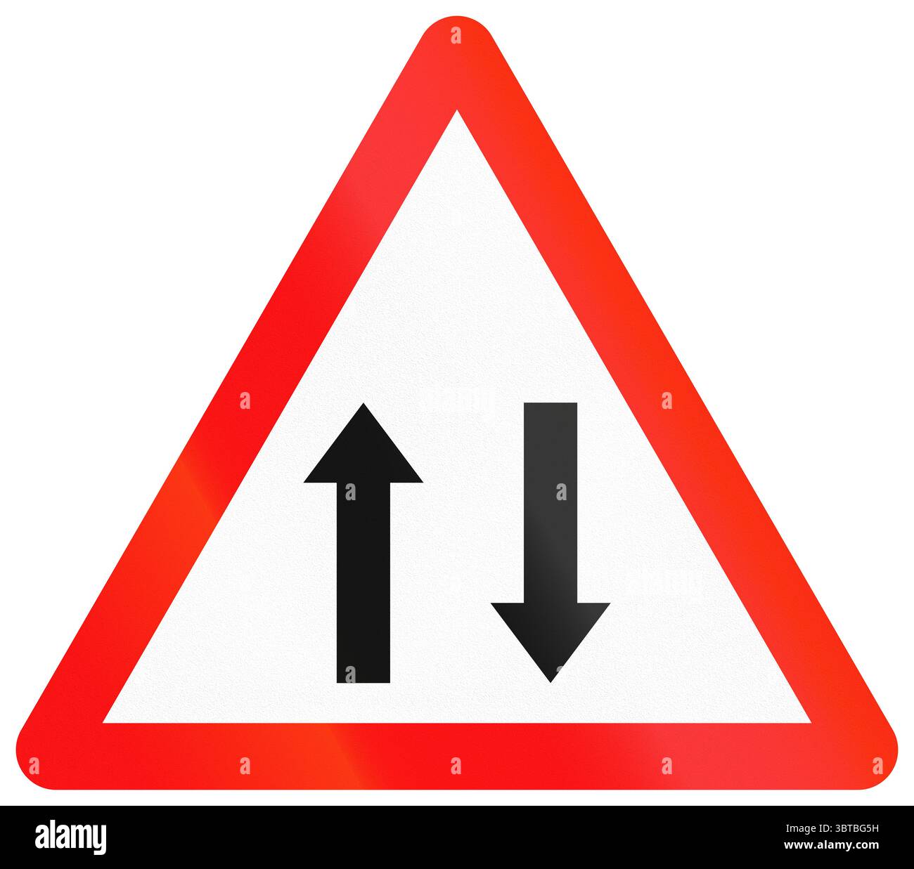 Chinese warning road sign used in Macau - Two-way traffic Stock Photo ...