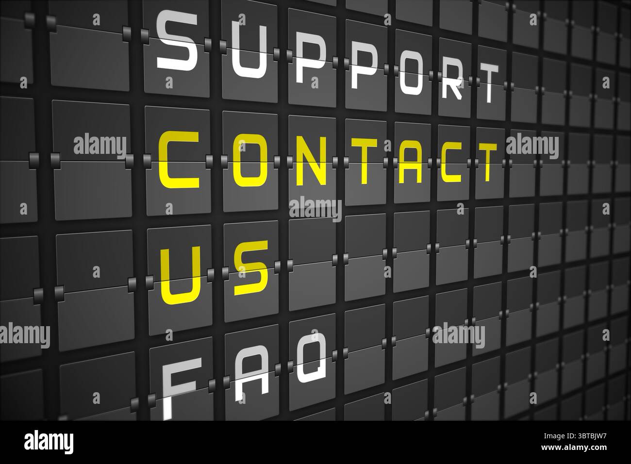Contact us buzzwords on black mechanical board Stock Photo