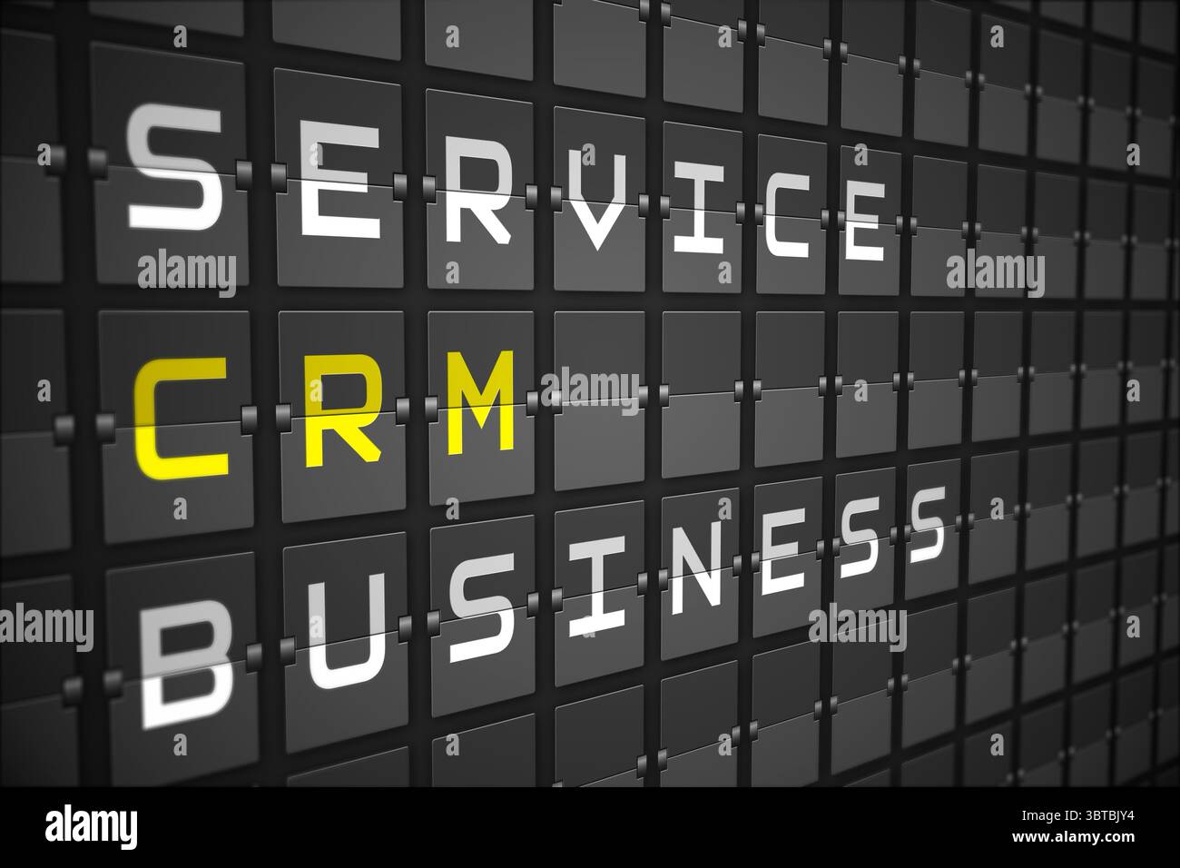 CRM buzzwords on black mechanical board Stock Photo
