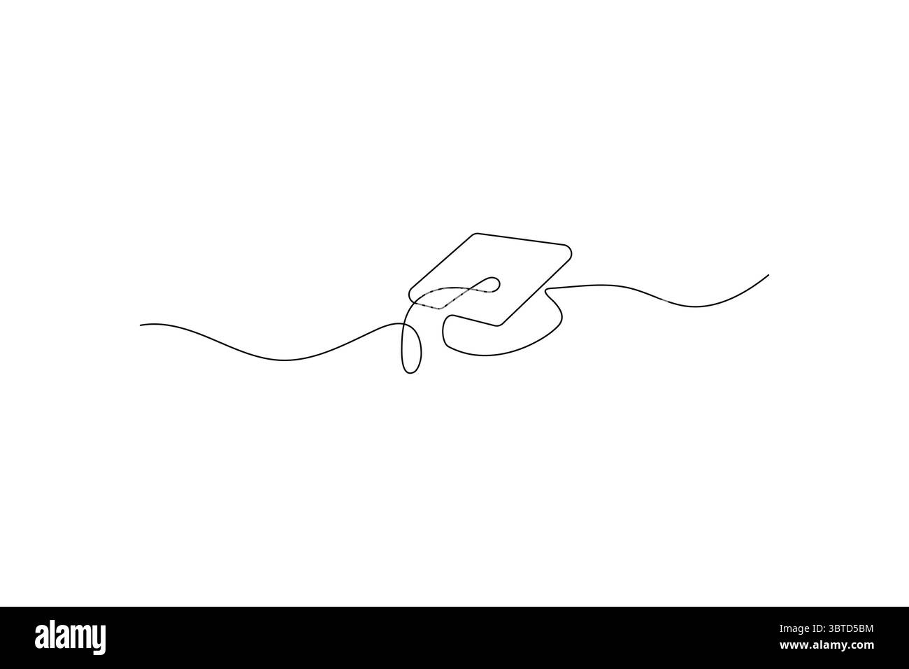 Graduation cap continuous one line drawing minimalist vector ...