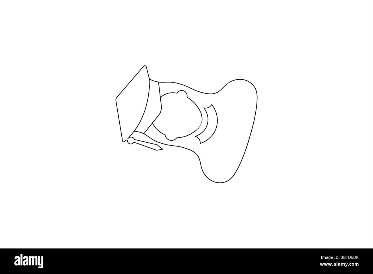 Graduation cap continuous one line drawing minimalist vector ...