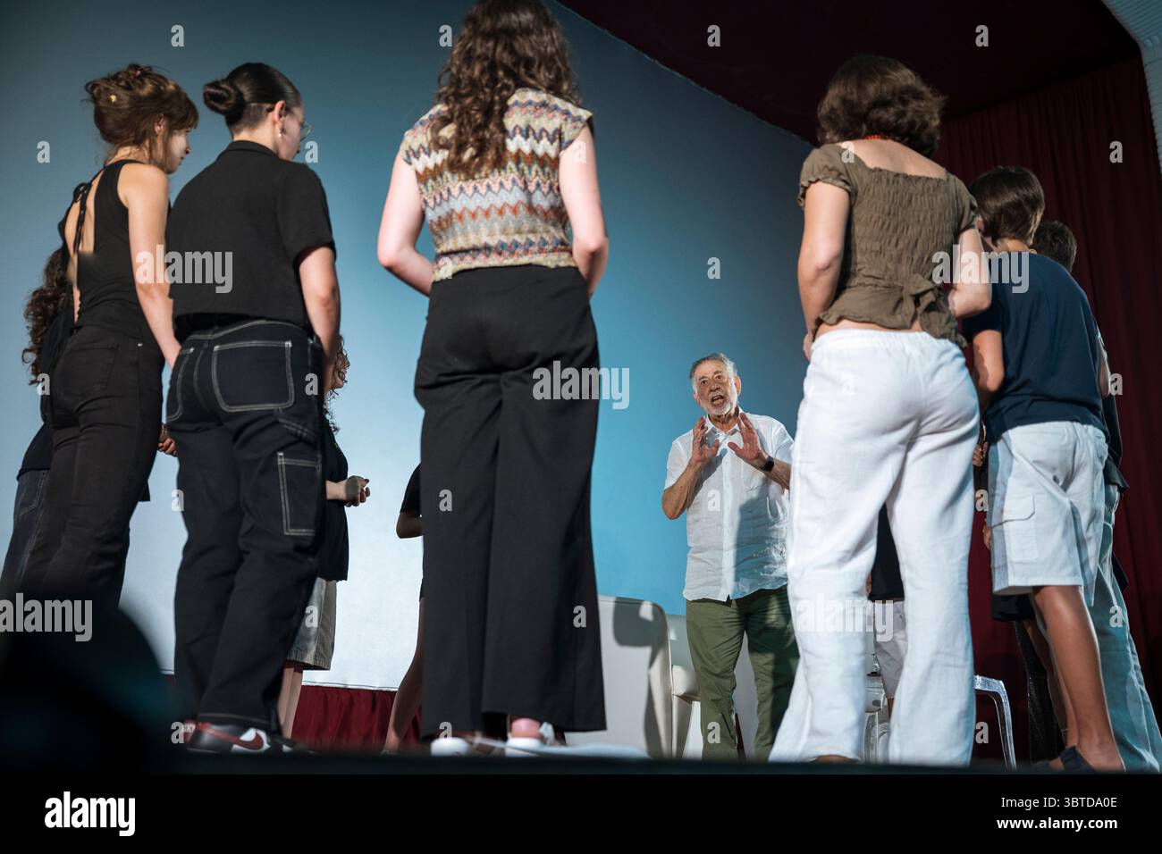 Francis Ford Coppola talks to young people during the Magna Graecia
