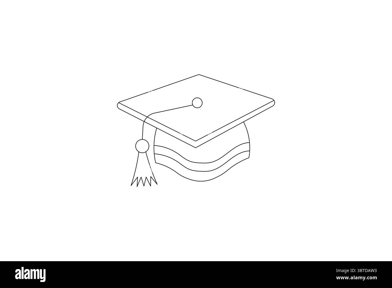 Graduation cap continuous one line drawing minimalist vector ...