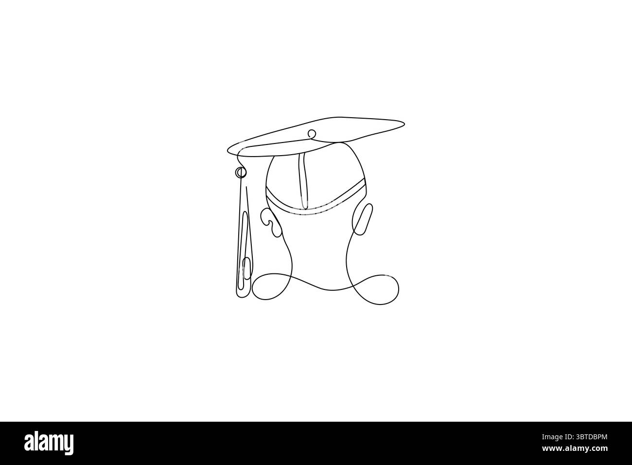 Graduation cap continuous one line drawing minimalist vector ...