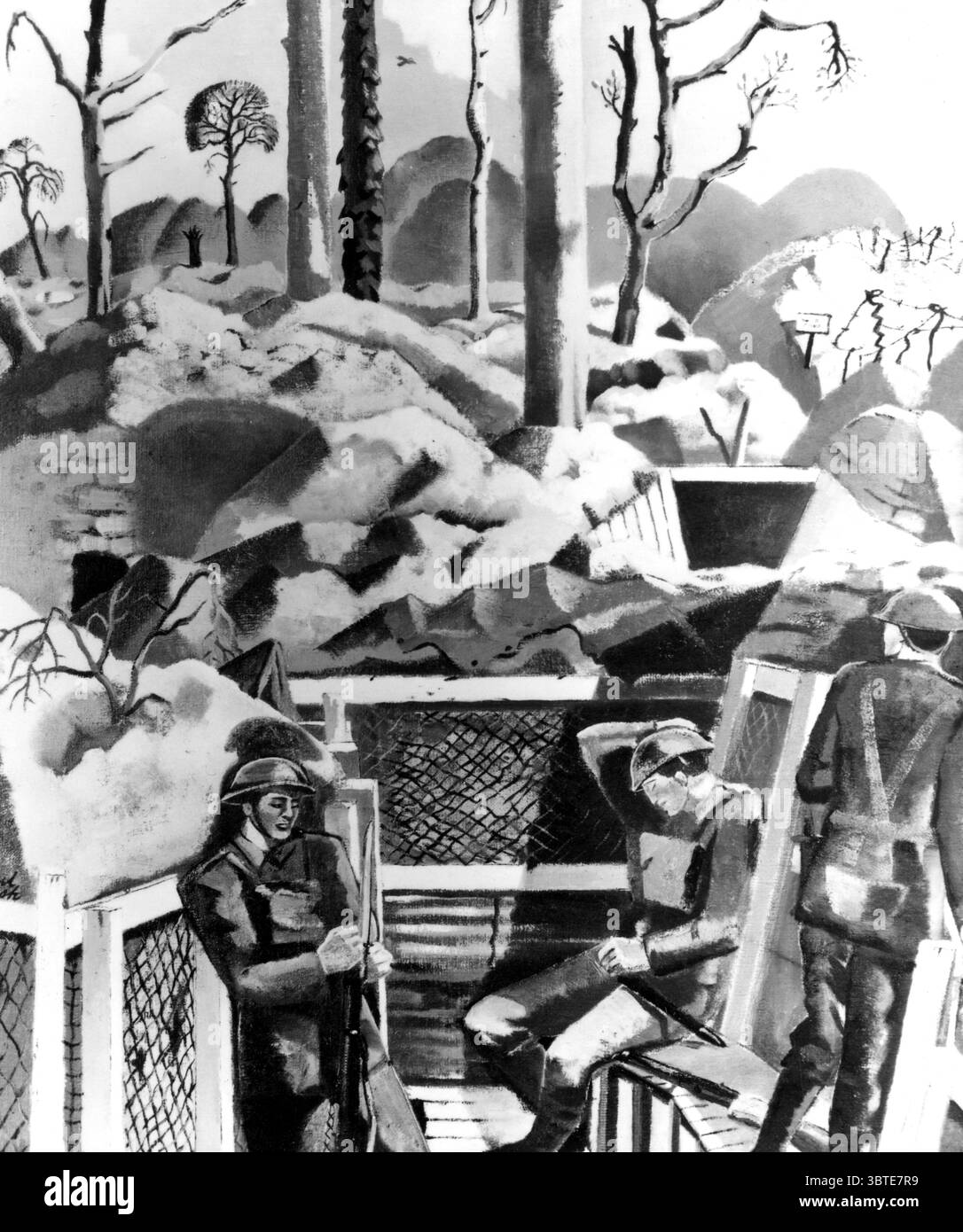Drawing in the trenches Black and White Stock Photos & Images - Alamy