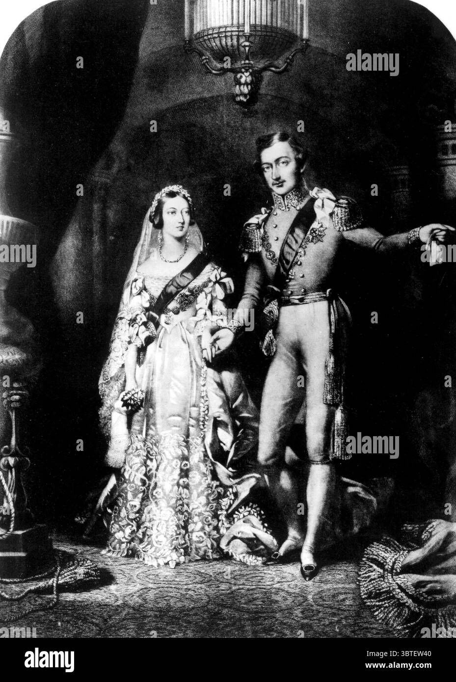 The bridal morn. The Queen and Prince Albert on their return from the sacred ceremony. 10th Feb, 1840 Stock Photo