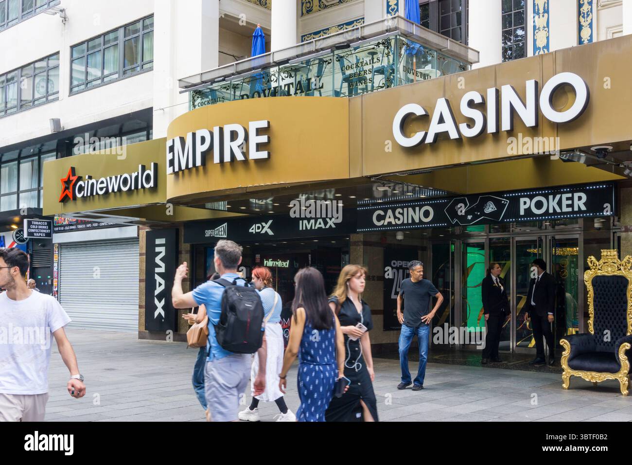 The Empire Casino and Cineworld in the old Empire Cinema building in Leicester Square, London. Stock Photo