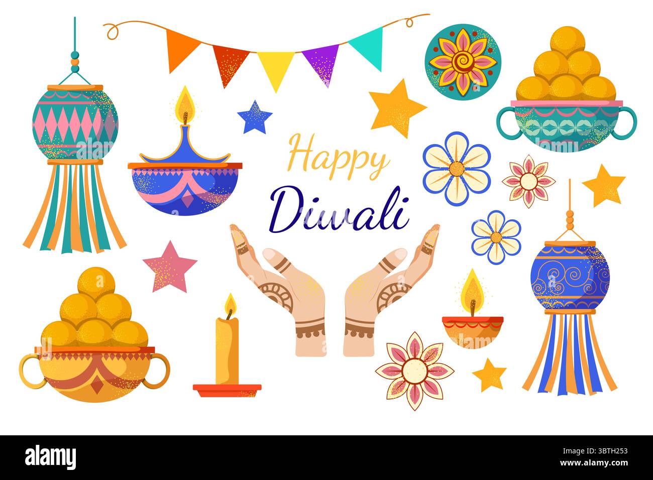 Diwali celebration festive lights decorations Stock Vector Images - Alamy