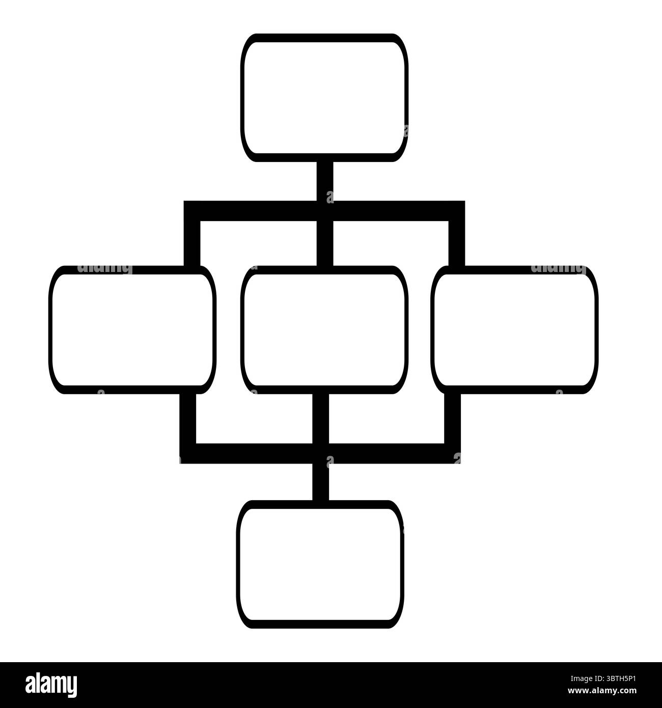 Abstract vector flowchart illustration with interconnected rectangular ...
