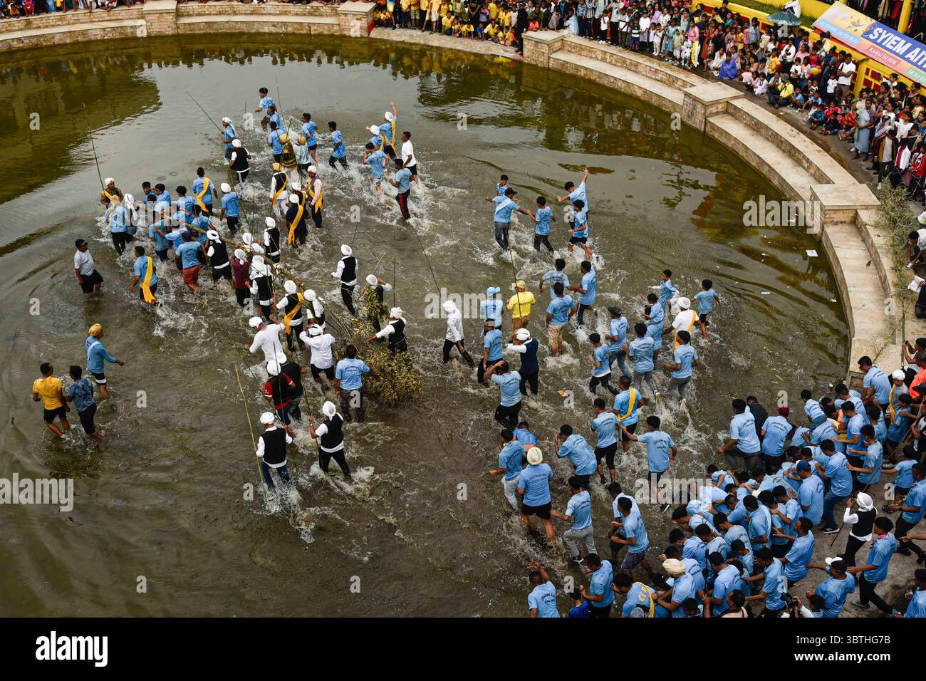 Golaghat, Assam, India. 14th July, 2025. JOWAI, INDIA - JULY 14: People ...