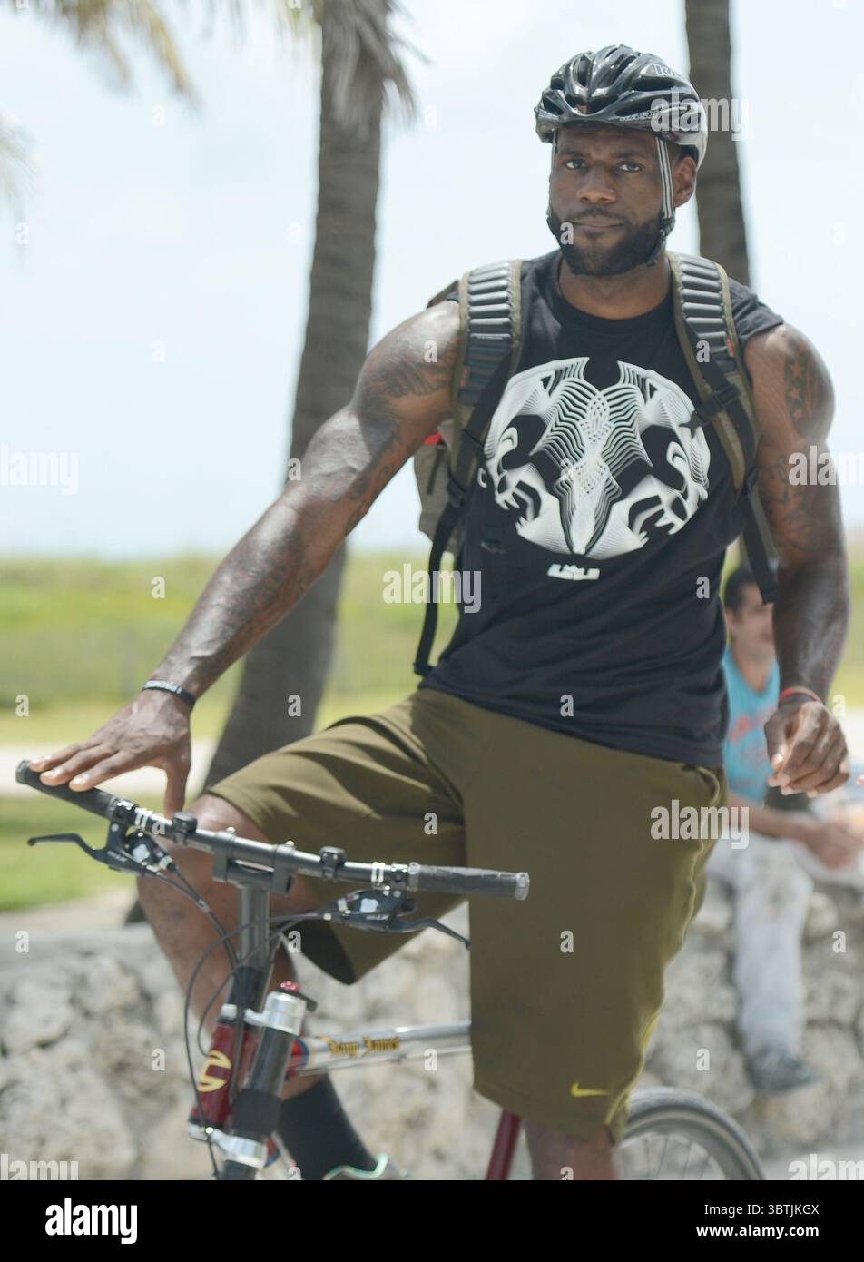 MIAMI BEACH, FL - AUGUST 16: LeBron James showed up on location in ...