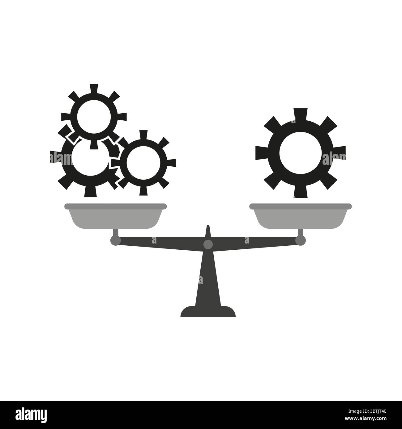 Balance scale icon. Two gears symbol. Process control Vector. Business ...