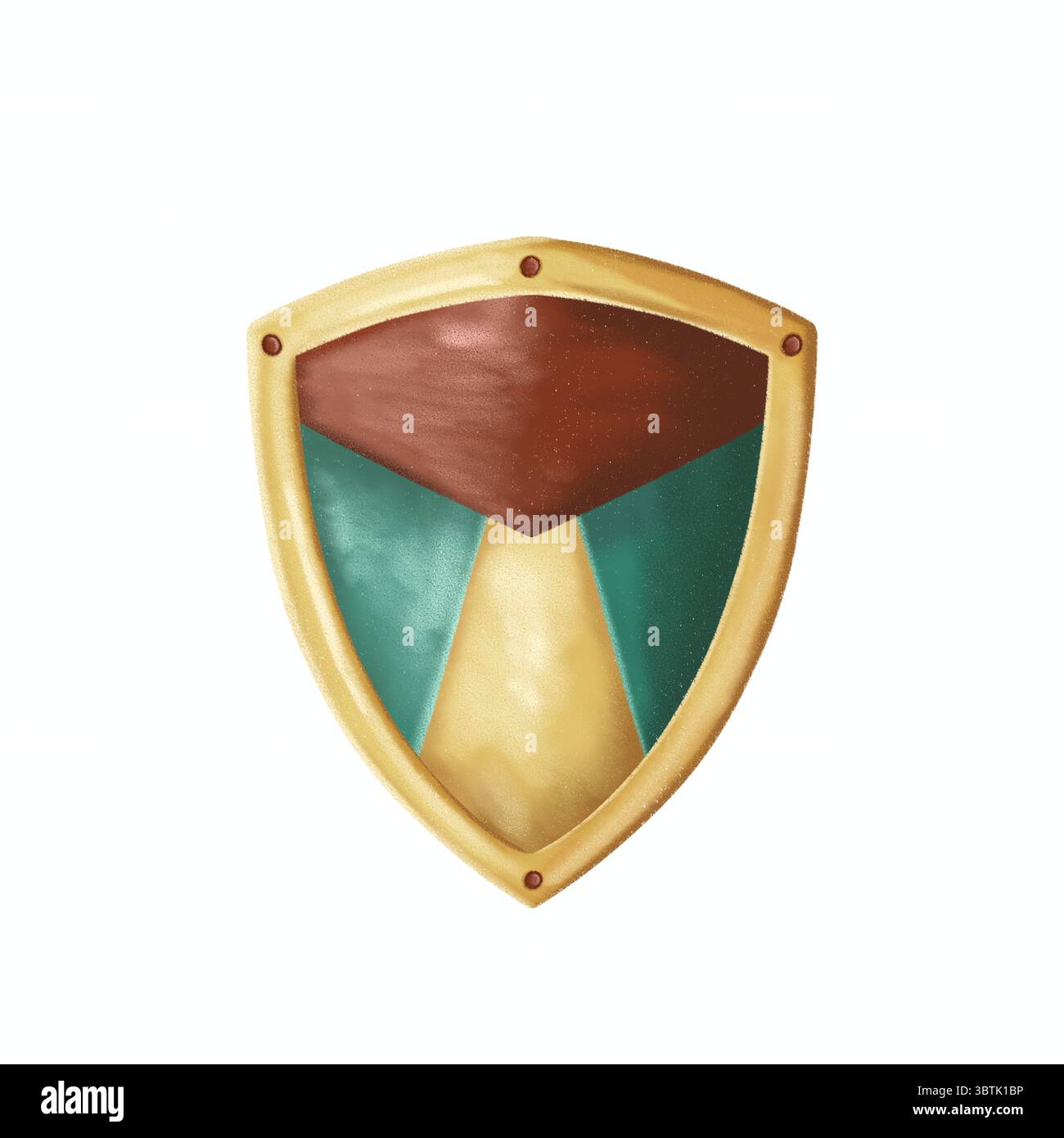 illustration of a gold shield representing protection, security, and ...