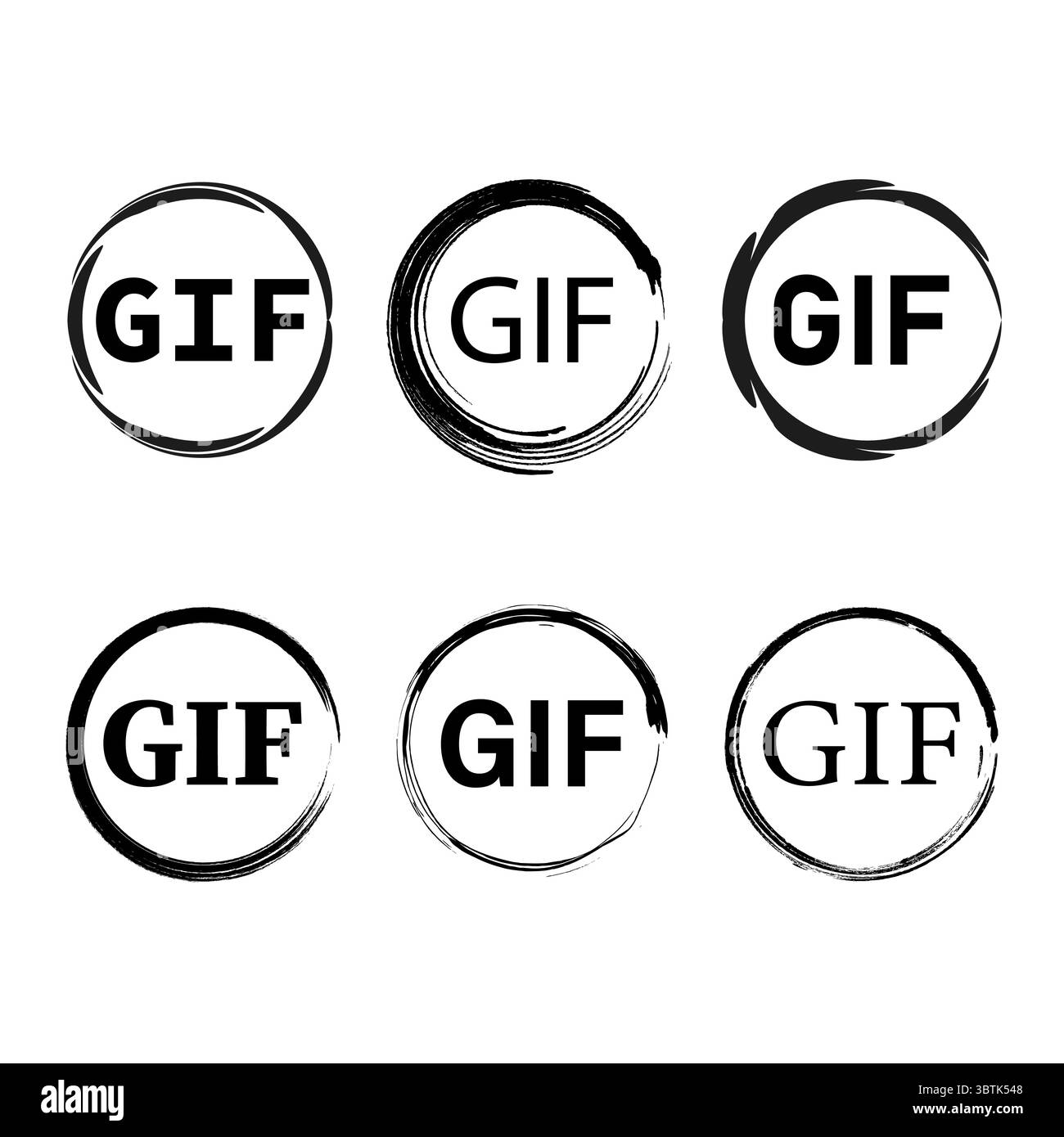 GIF format icon. Media file symbol. Animation video Vector. Digital ...