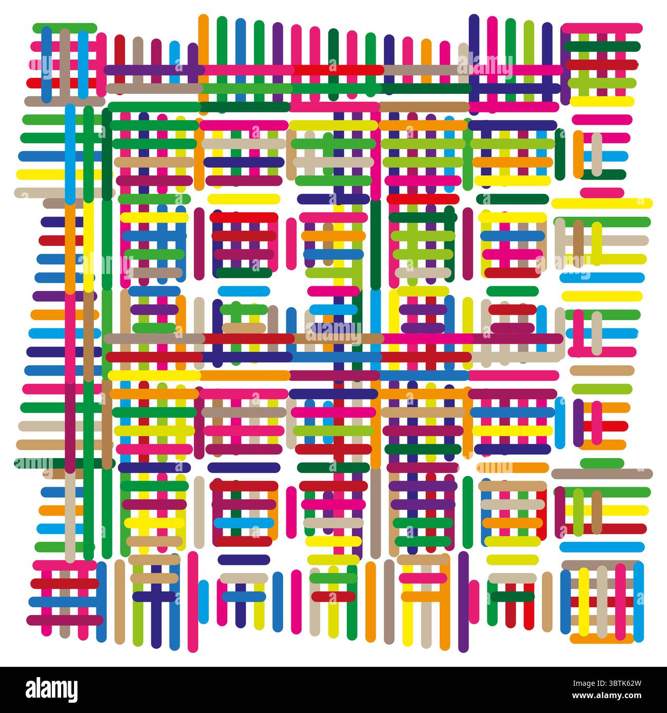Colorful grid pattern. Intersecting line design. Abstract weave Vector. Bright fabric texture Stock Vector