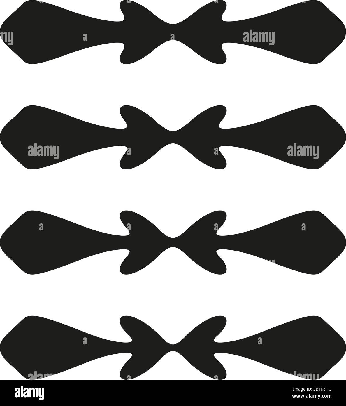 Symmetrical black forms. Abstract dynamic shapes. Modern decorative ...