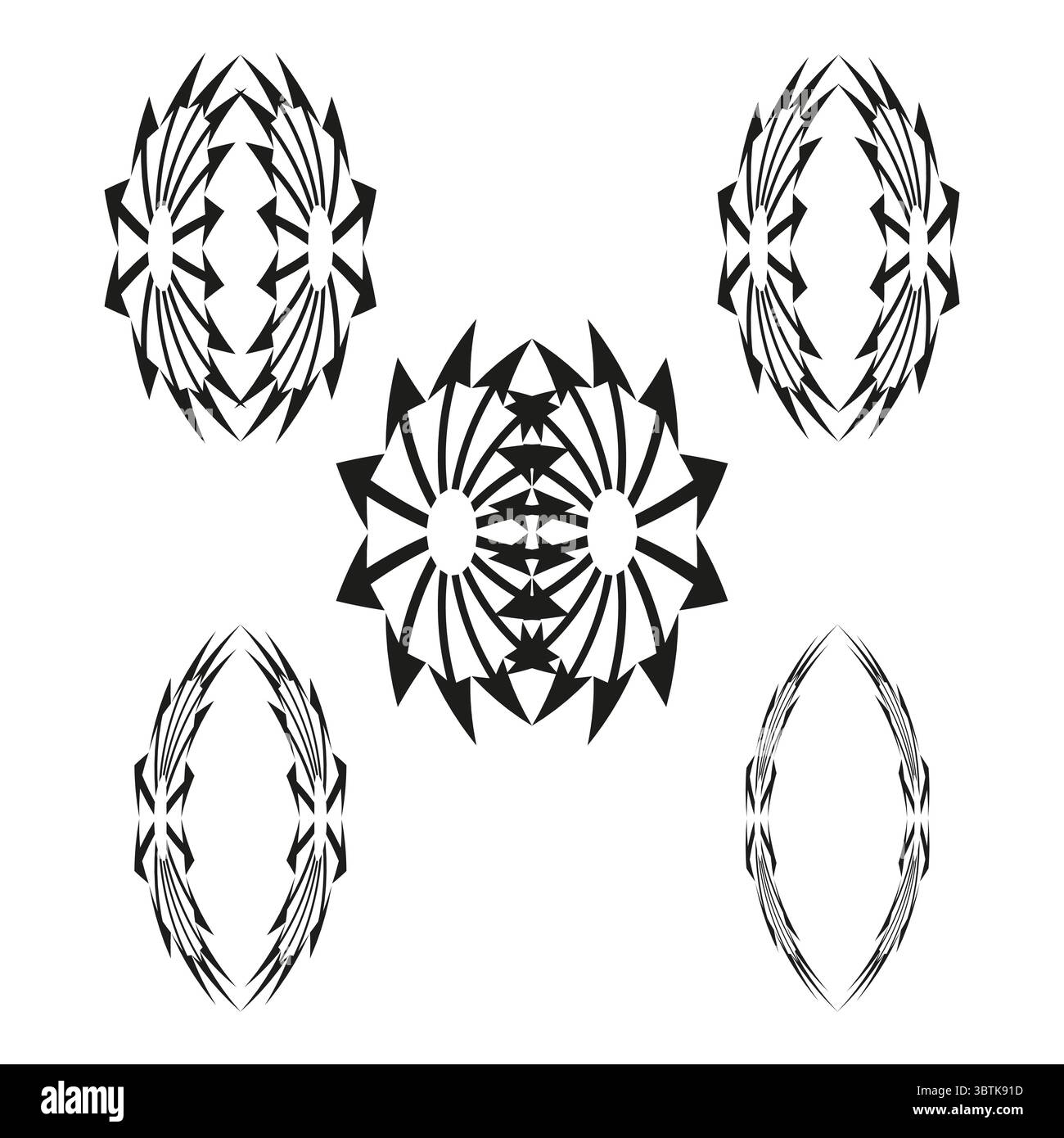 Abstract arrow pattern. Ornate swirl shapes. Decorative motion elements ...